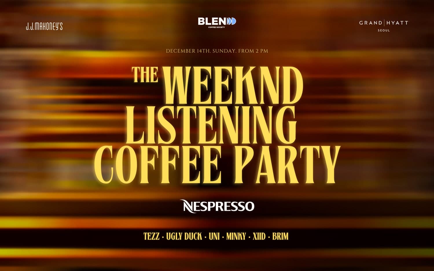 The Weekend listening coffee party