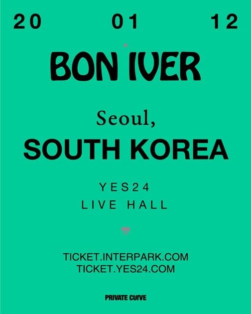 본 이베어 BON IVER 내한공연 : 내한공연 정보