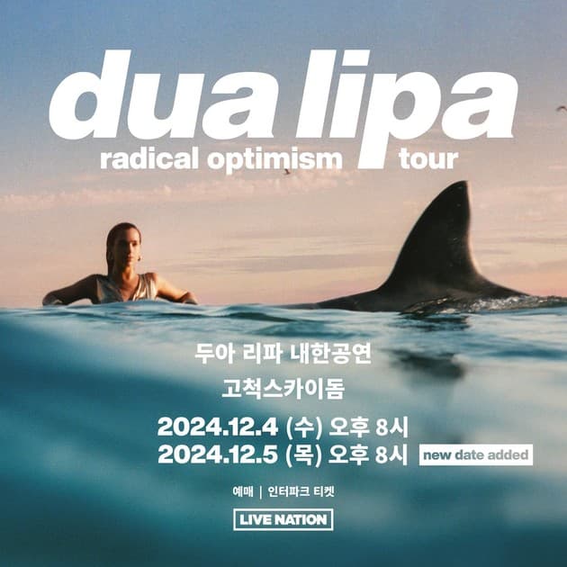 Dua Lipa 내한공연 (회차 추가) : 내한공연 정보