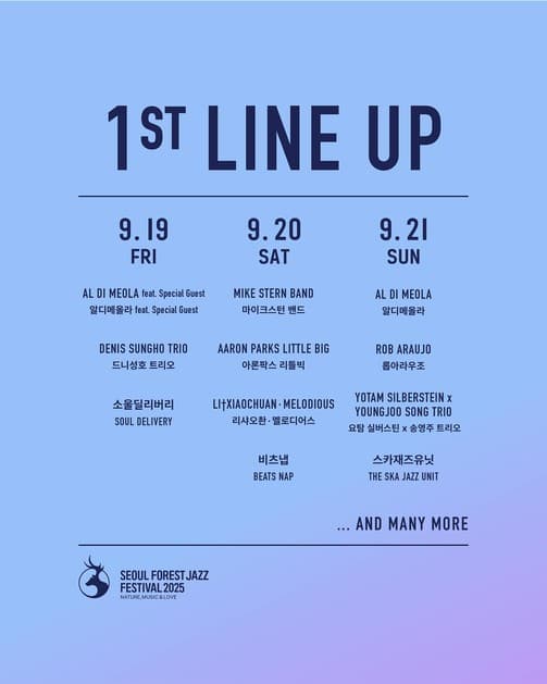 서울숲재즈페스티벌 2025 - 1차 라인업