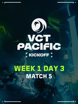 VCT PACIFIC KICKOFF (1.24) - M5 : T1 vs Winner of M1